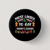 Funny kerstcadeaus Santas Cookies Quote Ronde Button 3,2 Cm (Voorkant)
