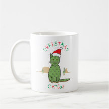 Funny "kerstcatcus" Cactus Drawing