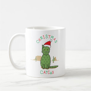 Funny "kerstcatcus" Cactus Drawing Koffiemok