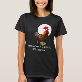 Funny KerstChicken Greeting Ugly Black T-shirt
