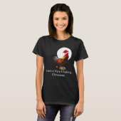Funny KerstChicken Greeting Ugly Black T-shirt (Voorkant volledig)