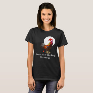 Funny KerstChicken Greeting Ugly Black T-shirt
