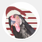 Funny KerstChicken Ronde Sticker (Voorkant)