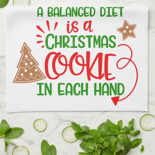 Funny Kerstcookie Kitchen Towel Decor Theedoek (Gevouwen)