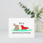 Funny Kerstdachshund Feestdagenkaart (Staand voorkant)