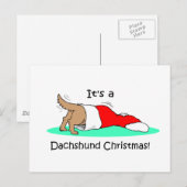 Funny Kerstdachshund Feestdagenkaart (Voorkant / Achterkant)