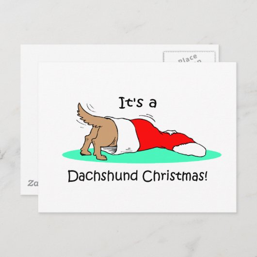 Funny Kerstdachshund Feestdagenkaart (Voorkant / Achterkant)