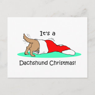 Funny Kerstdachshund Feestdagenkaart