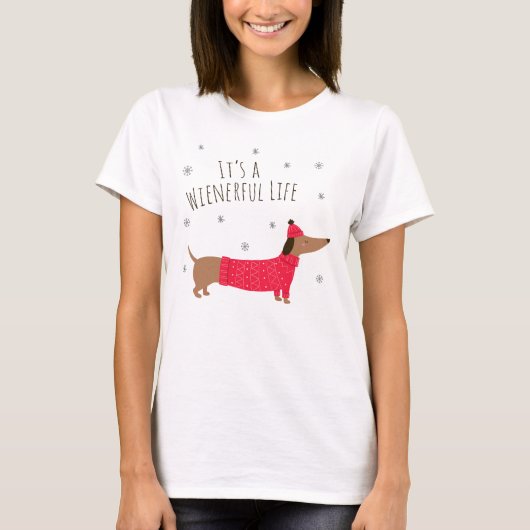 Funny Kerstdachshund T-shirt (Voorkant)