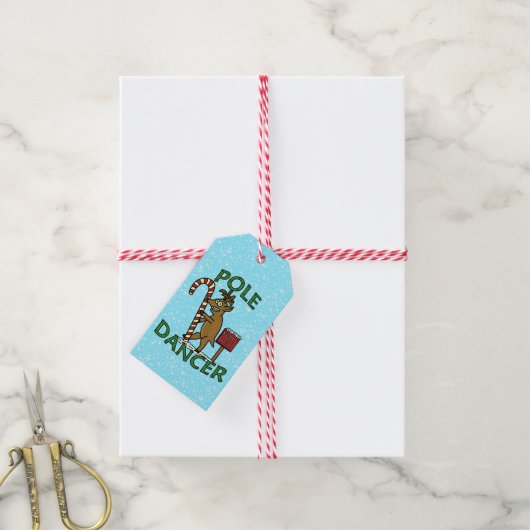 Funny Kerstdaner Reindeer Pun Cadeaulabel (Met Touw)