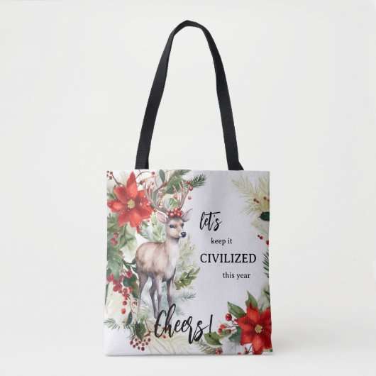 Funny Kerstdeer Tote Bag (Voorkant)