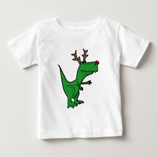 Funny Kerstdinosaur als rendierster (Voorkant)
