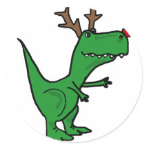 Funny Kerstdinosaur als rendierster