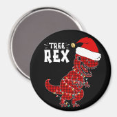 Funny Kerstdinosaur Tree Rex Magnet (Voorkant / Achterkant)