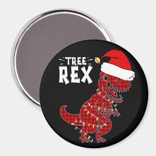 Funny Kerstdinosaur Tree Rex Magnet (Voorkant / Achterkant)