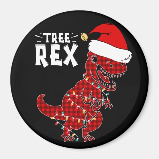 Funny Kerstdinosaur Tree Rex Magnet (Voorkant)