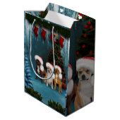 Funny kerstdogs medium cadeauzakje (Achterkant Gekanteld)