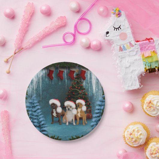Funny kerstdogs papieren bordje (Feest)