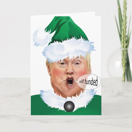 Funny KerstDonald Trump Elf Feestdagen Kaart (Voorkant)