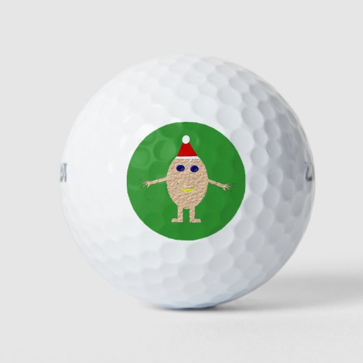 Funny Kerstei Golf Ball Golfballen (Voorkant)