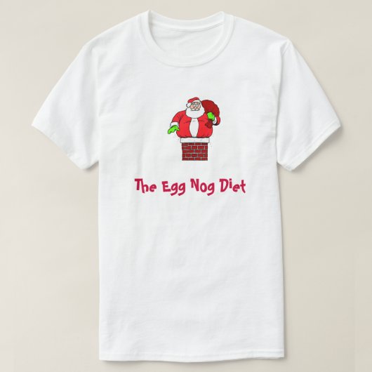 Funny Kerstei Nog Diet Fat Santa Claus T-shirt (Design voorkant)