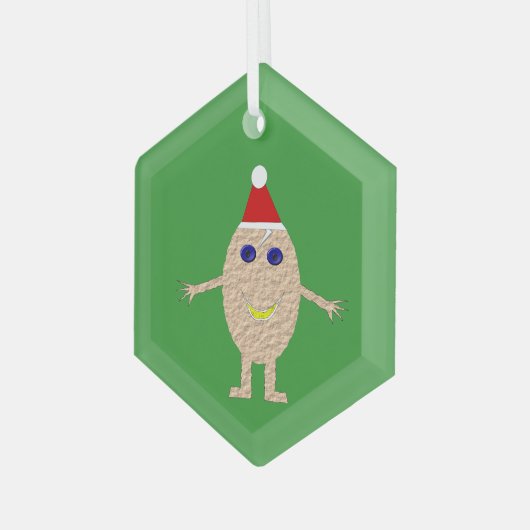 Funny Kersteieren Glas Ornament (Voorkant links)