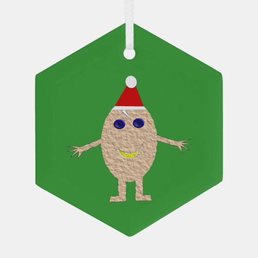 Funny Kersteieren Glas Ornament (Achterkant)