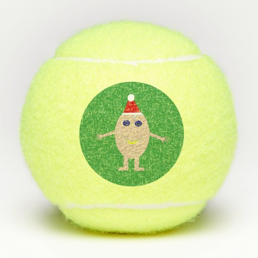 Funny Kersteieren Tennisballen (Voorkant)