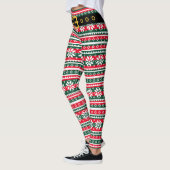Funny kerstelf poten noordelijk sneeuwvlokpatroon leggings (Links)