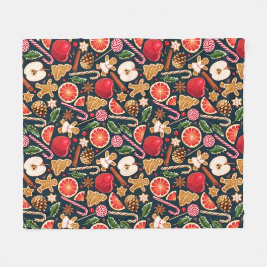 Funny Kerstfeest Fleece Blanket (Voorkant (Horizontaal))