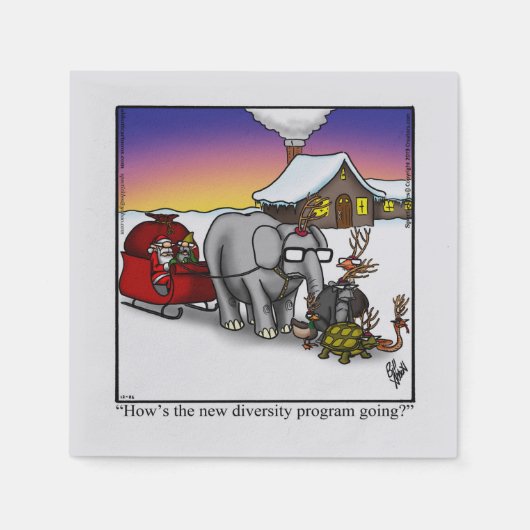 Funny Kerstfeest Humor-feest Napkins Servet (Voorkant)