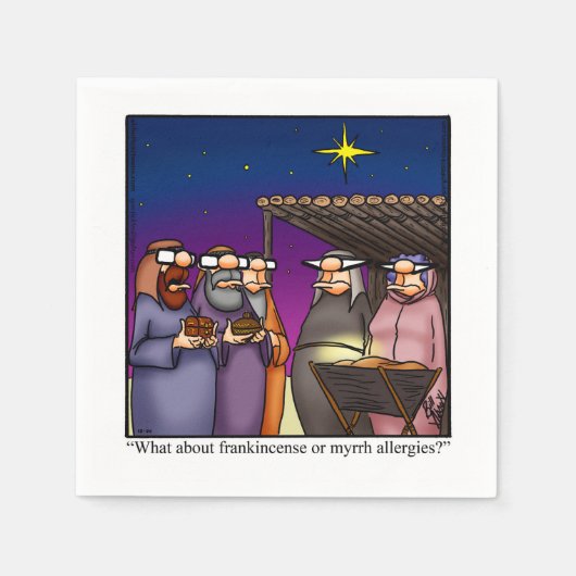 Funny Kerstfeest Humor-feest Napkins Servet (Voorkant)