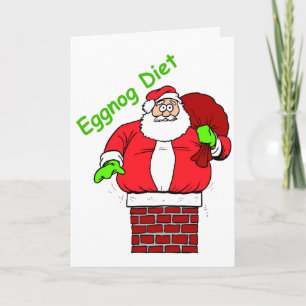 Funny Kerstfeest Joke Santa Claus Eggnog Diet Feestdagen Kaart