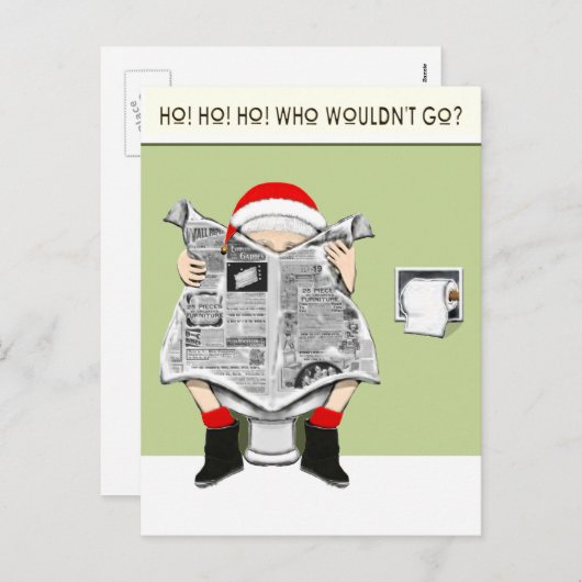 Funny Kerstfeestdag Cartoon Feestdagenkaart (Voorkant / Achterkant)