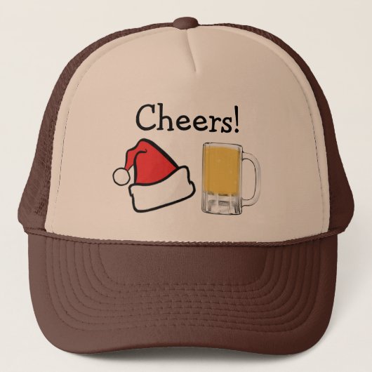 Funny Kerstfeestdag — Cheers Santa Beer Trucker Pet (Voorkant)