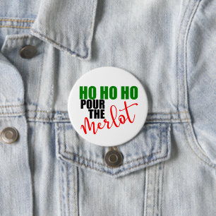 Funny Kerstfeestdag drink partijwijn Ronde Button 7,6 Cm