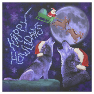 Funny Kerstfeestdagen Wolf Pun Humor Stof
