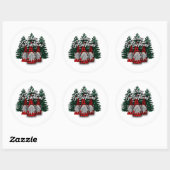 Funny Kerstfeestelijke gnomen Ronde Sticker (Vel)