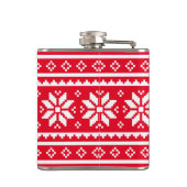 Funny kerstflesje met een noordelijk sweatpatroon heupfles (Achterkant)