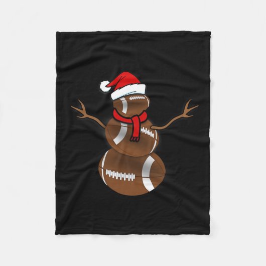 Funny KerstFootball Ball Santa Snowman Fleece Deken (Voorkant)