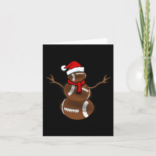 Funny KerstFootball Ball Santa Snowman Kaart