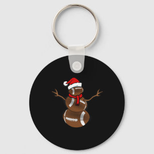 Funny KerstFootball Ball Santa Snowman Sleutelhanger