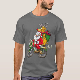 Funny kerstgebergte Bike Santa Claus Biking T-shirt