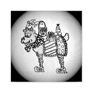 Funny Kerstgeit Stamp Rubberstempel