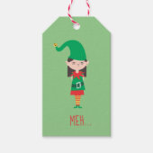 Funny KerstGirl Elf Cadeaulabel (Voorkant)