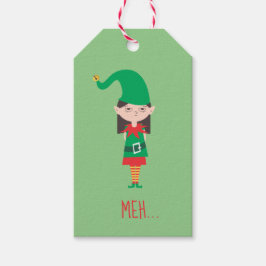 Funny KerstGirl Elf Cadeaulabel