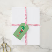Funny KerstGirl Elf Cadeaulabel (Met Touw)