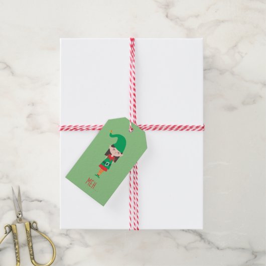 Funny KerstGirl Elf Cadeaulabel (Met Touw)