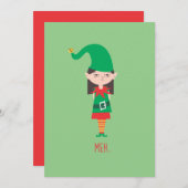 Funny KerstGirl Elf Feestdagenkaart (Voorkant / Achterkant)