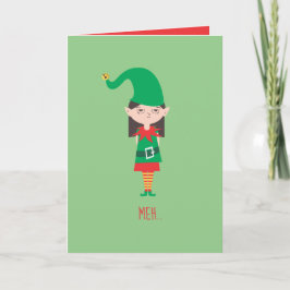 Funny KerstGirl Elf Kaart